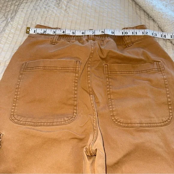Tan Cropped Wide Leg Cargo Pants xs - Picture 5 of 6